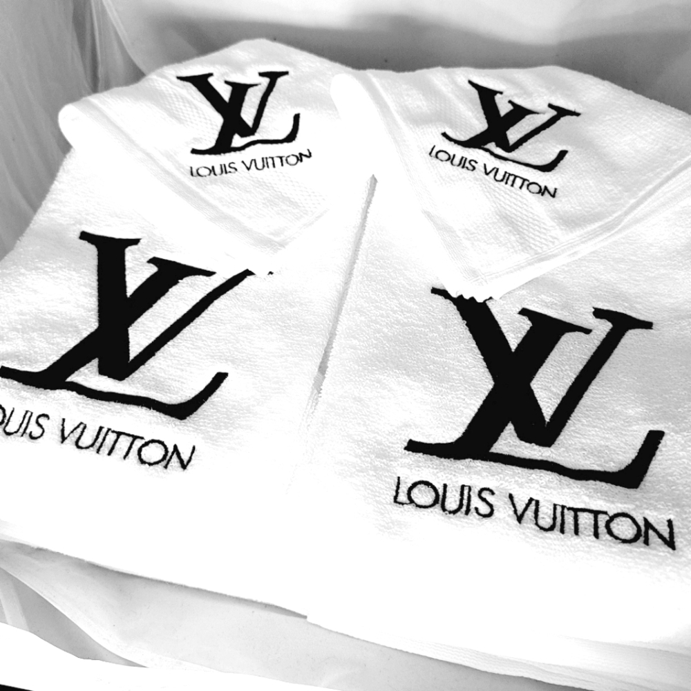 4pc Luxurious LV Style Embroidered Towel Set
